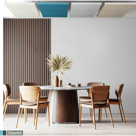 SALE: SILENT4® 2 in 1: muur- en plafondabsorber met houten frame en stoffen hoes, 120 x 60 cm