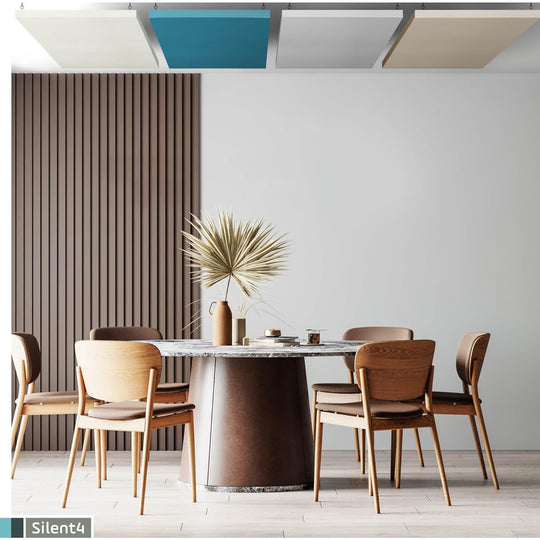SALE: SILENT4® 2 in 1: Assorbitore da parete e soffitto con struttura in legno e rivestimento in tessuto, 120 x 60 cm