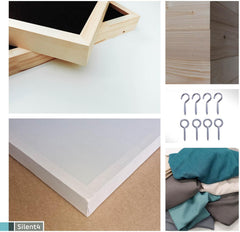 SALE: SILENT4® 2 in 1: muur- en plafondabsorber met houten frame en stoffen hoes, 120 x 60 cm