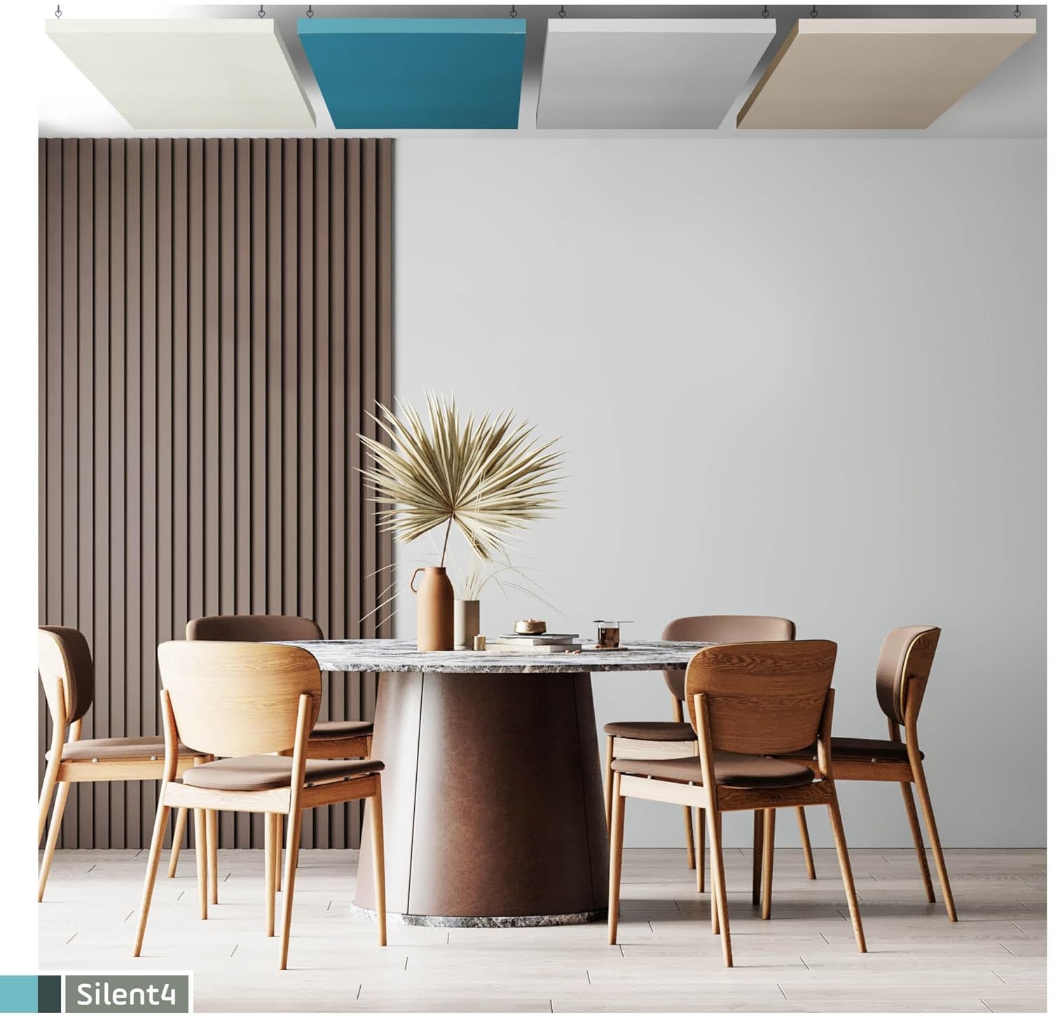SALE: SILENT4® 2 in 1: muur- en plafondabsorber met houten frame en stoffen hoes, 120 x 60 cm