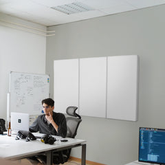 SILENT4® Schallabsorber aus PET-Akustikvlies mit Stoffbezug, 114x72cm, Wand